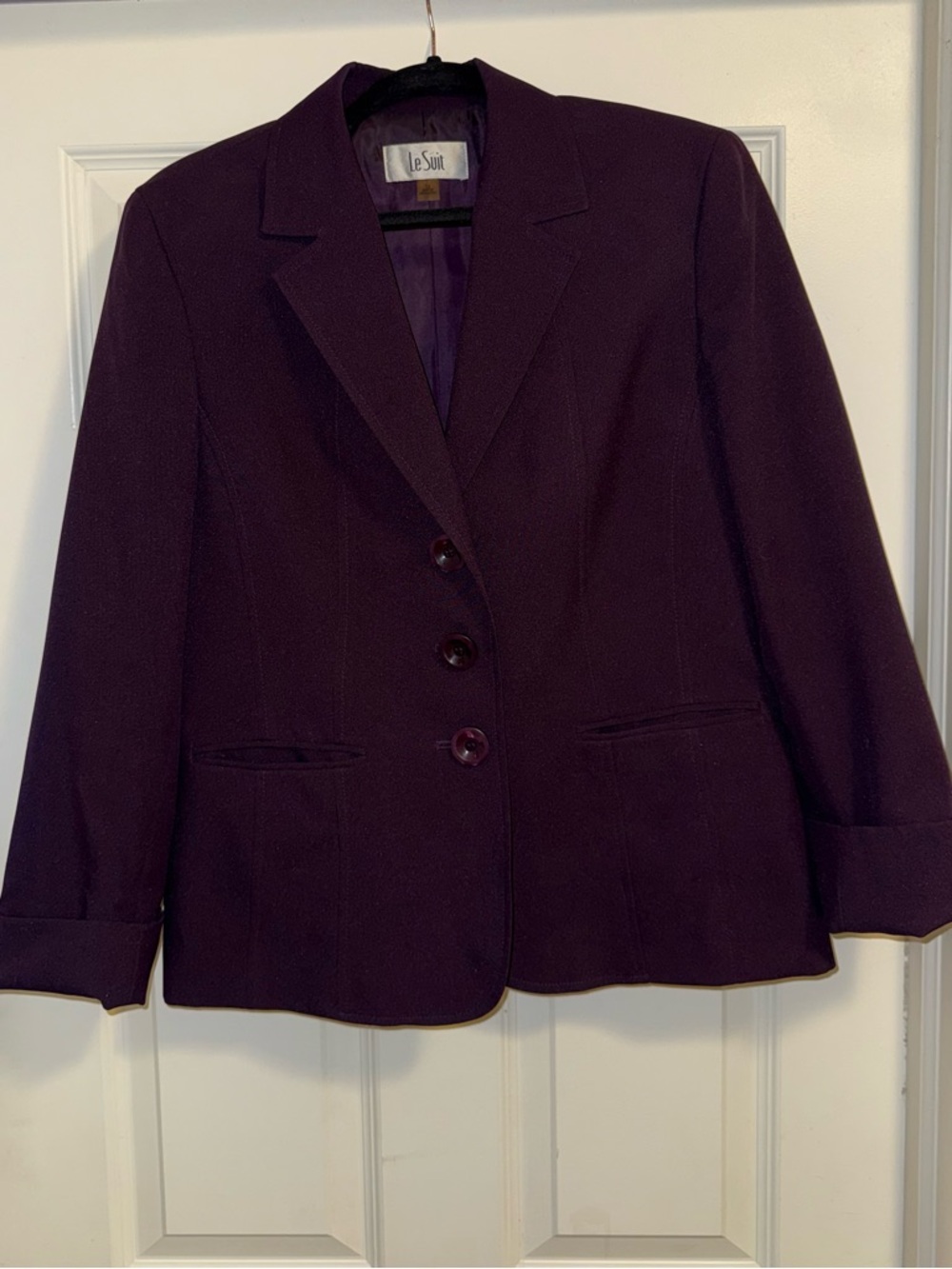 Le Suit Deep Plum Women's Blazer Jacket